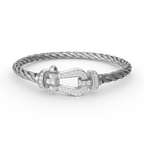[Cyra] FORCE GROSSES HUFEISEN-ARMBAND MIT VOLLBESATZ AUS DIAMANTEN SILBER