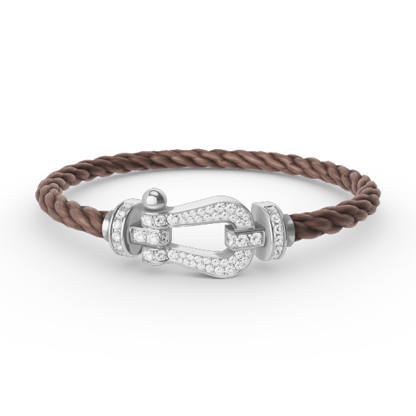 [Cyra]  FORCE LARGE HORSESHOE FULL DIAMOND BRACELET SILVER