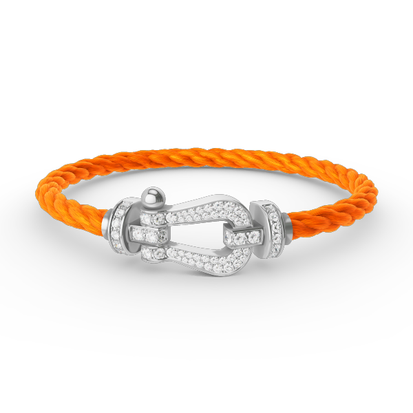 [Cyra]  FORCE LARGE HORSESHOE FULL DIAMOND BRACELET SILVER