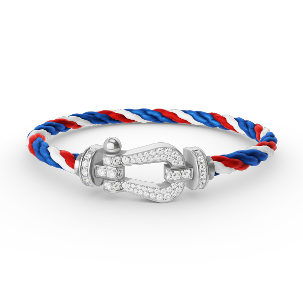 [Cyra]  FORCE LARGE HORSESHOE FULL DIAMOND BRACELET SILVER