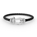 [Cyra] FORCE GROSSES HUFEISEN-ARMBAND MIT VOLLBESATZ AUS DIAMANTEN SILBER