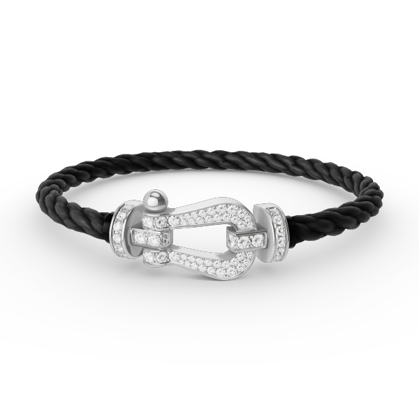 [Cyra] FORCE GROSSES HUFEISEN-ARMBAND MIT VOLLBESATZ AUS DIAMANTEN SILBER