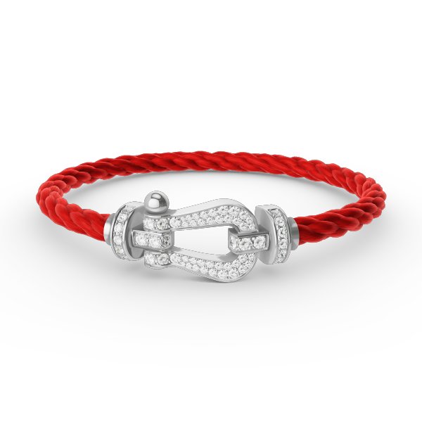 [Cyra]  FORCE LARGE HORSESHOE FULL DIAMOND BRACELET SILVER