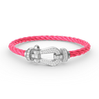 [Cyra] FORCE GROSSES HUFEISEN-ARMBAND MIT VOLLBESATZ AUS DIAMANTEN SILBER