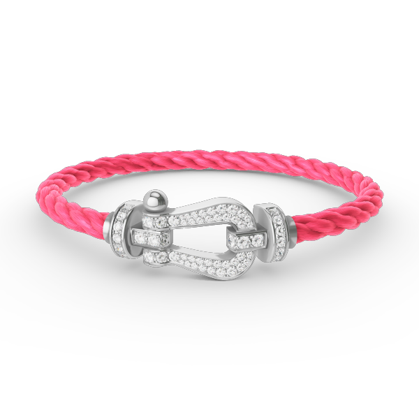 [Cyra]  FORCE LARGE HORSESHOE FULL DIAMOND BRACELET SILVER