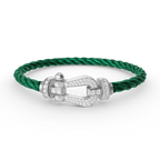 [Cyra] FORCE GROSSES HUFEISEN-ARMBAND MIT VOLLBESATZ AUS DIAMANTEN SILBER