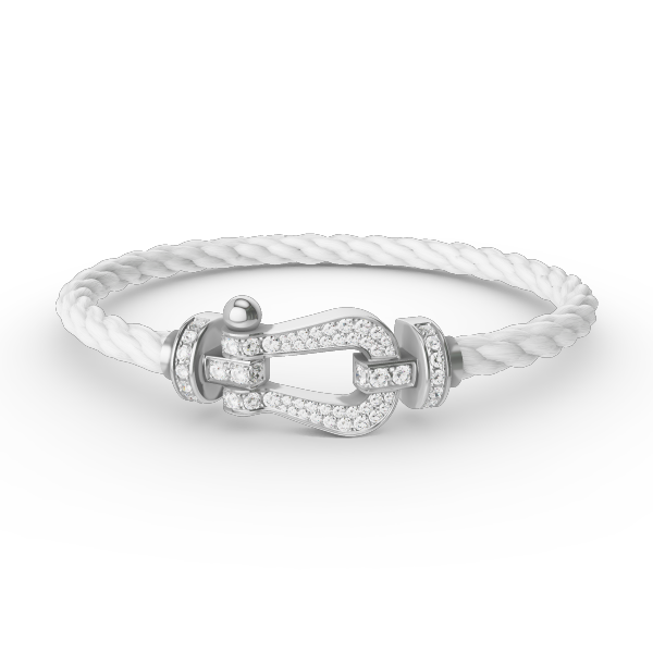 [Cyra] FORCE GROSSES HUFEISEN-ARMBAND MIT VOLLBESATZ AUS DIAMANTEN SILBER