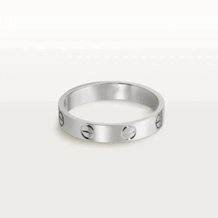 [Cyra]  LOVE RING 4MM 1 DIAMOND SILVER