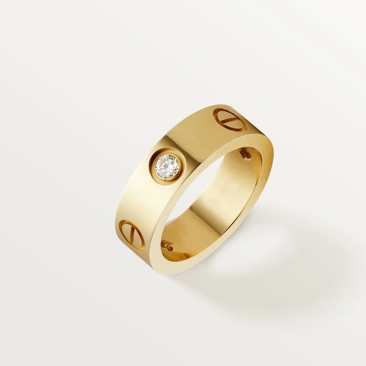 [Cyra] LOVE RING 5,5 MM 3 DIAMANTEN ROSÉGOLD
