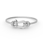 [Cyra]  FORCE  LARGE HORSESHOE FULL DIAMOND TENNIS BRACELET