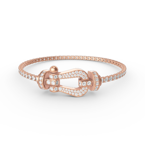 [Cyra]  FORCE  LARGE HORSESHOE FULL DIAMOND TENNIS BRACELET