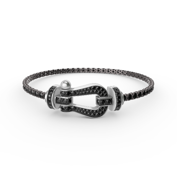 [Cyra]  FORCE  LARGE HORSESHOE FULL DIAMOND TENNIS BRACELET